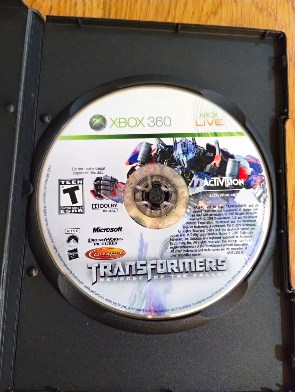 Activision Transformers: Revenge of the Fallen (Xbox 360) 2009 - Disc Only